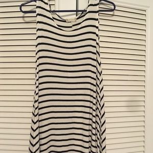 Altar'd State Navy Blue and White Striped Dress